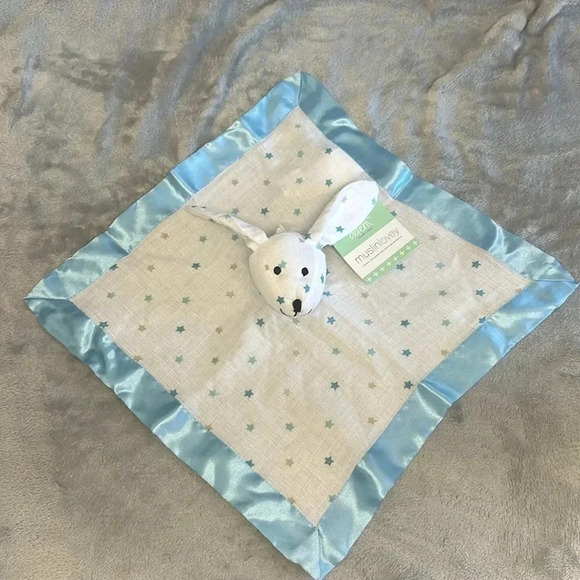 Aden + Anais - NWT - 100% Muslim Cotton Musy Mate with blue/tan stars - Picture 2 of 4
